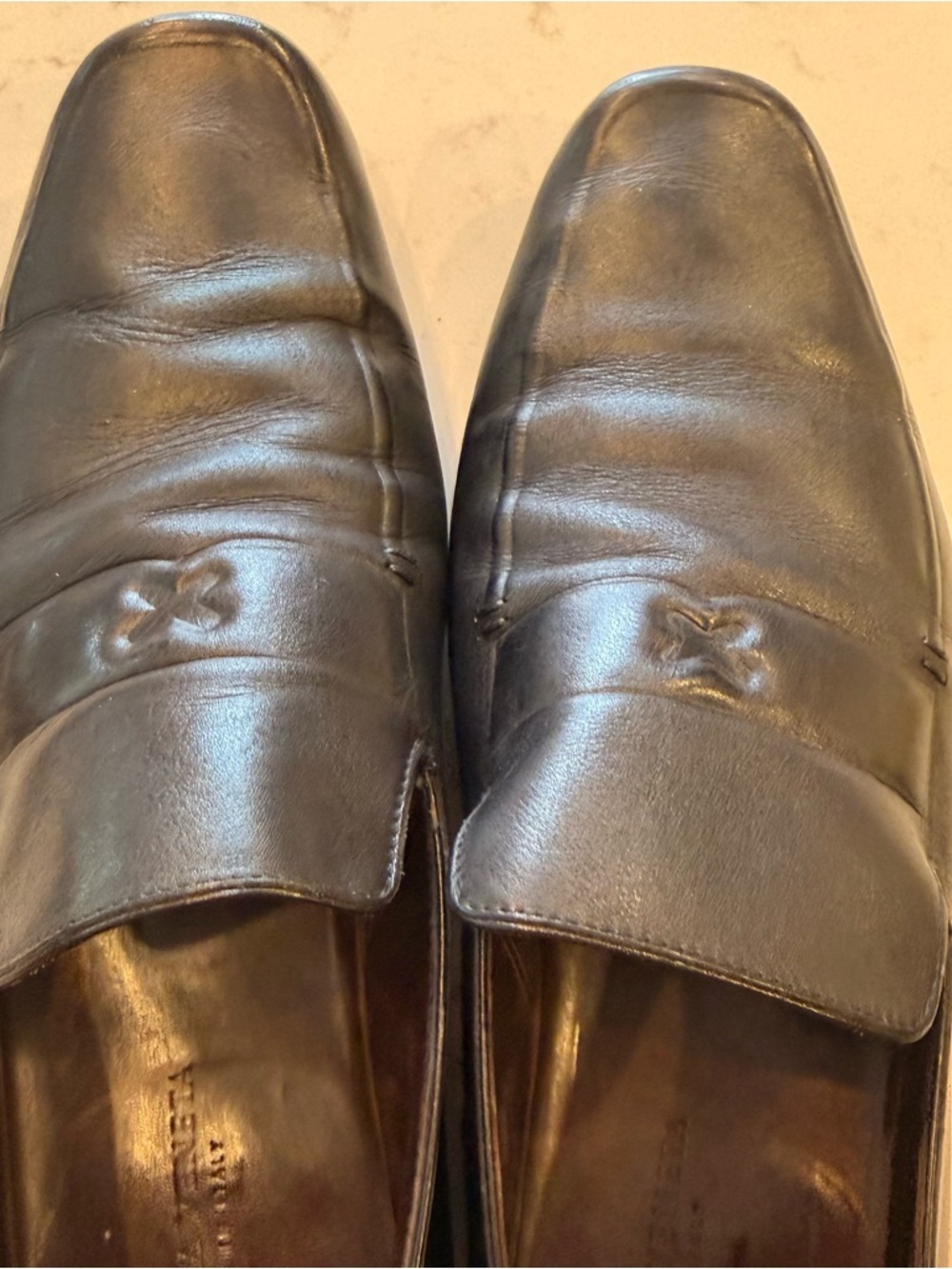 Y2K/Vintage Bottega Veneta Black Leather Slip-On Loafers - Picture 5 of 8